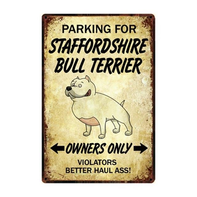American Pit Bull Love Reserved Parking Sign Board Car Decorman Staffordshire Bull Terrier One Size 329346