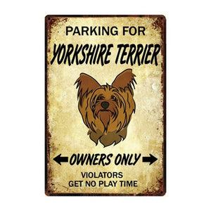 American Pit Bull Love Reserved Parking Sign BoardCarYorkshire Terrier / YorkieOne Size