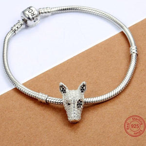 American Pit bull Terrier Love Silver Charm BeadDog Themed Jewellery