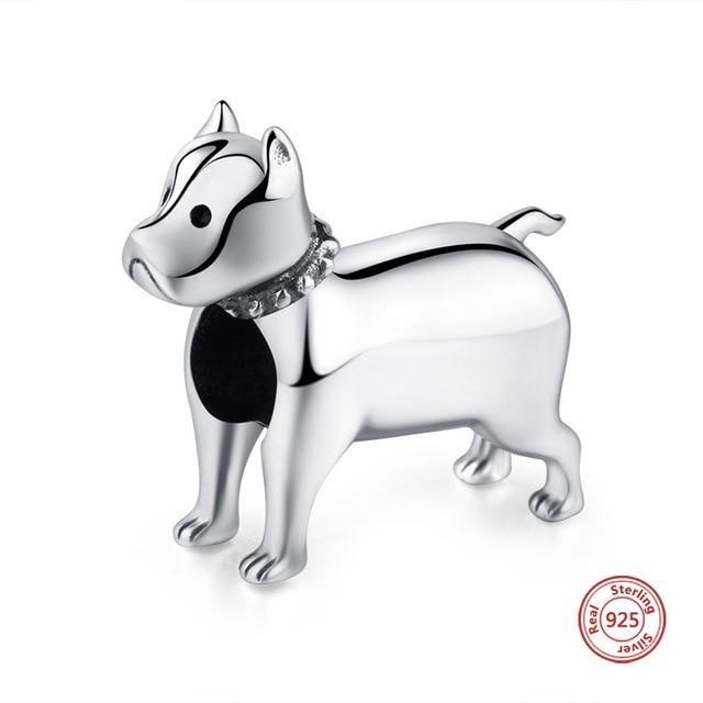 American Pit bull Terrier Love Silver Charm BeadDog Themed JewelleryAmerican Pit bull Terrier