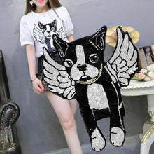 Load image into Gallery viewer, Angel French Bulldog Sequinned Handmade Patch