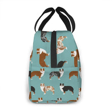 Load image into Gallery viewer, Side image of an Australian Shepherd bag with Exterior Pocket