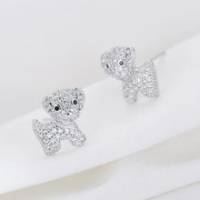 Load image into Gallery viewer, Baby Bichon Frise Stone Studded Silver Earrings-Dog Themed Jewellery-Bichon Frise, Dogs, Earrings, Jewellery-9