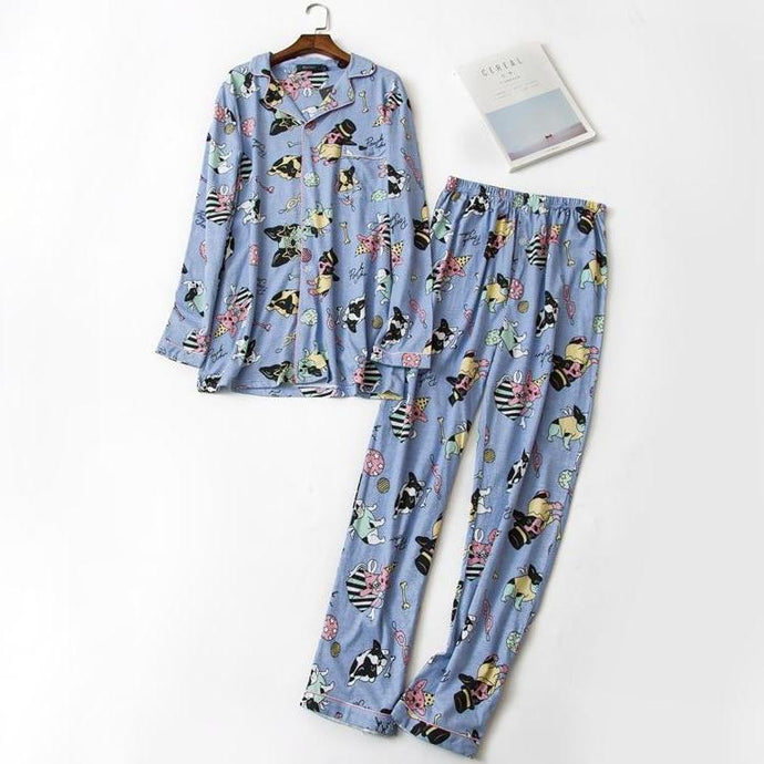 Baby Boston Terrier 100% Cotton Pajama SetPajamasBlueM