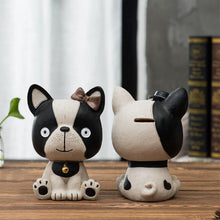Load image into Gallery viewer, Baby Boston Terrier and Frenchie Table Top Piggy Bank OrnamentHome Decor