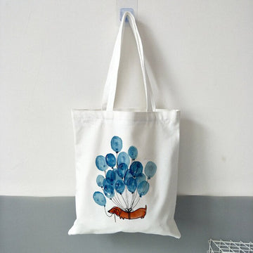 Balloon Dachshund Love Canvas Tote Bag 360x