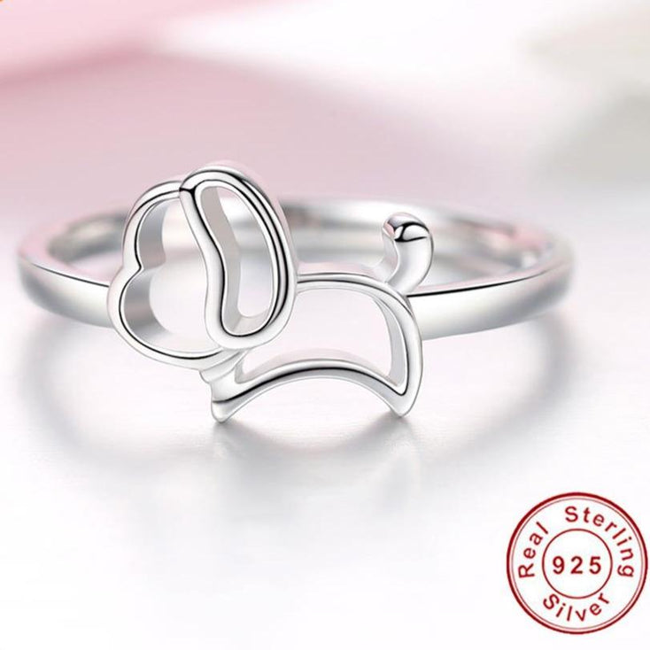 Balloon Dachshund Silver RingDog Themed Jewellery8