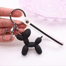 Load image into Gallery viewer, Balloon Poodle Love Keychains-Accessories-Accessories, Dogs, Keychain, Poodle-Black with White Stripe-Color Stripe-10