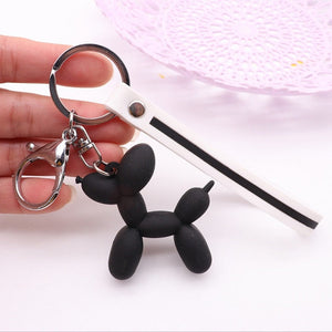 Balloon Poodle Love Keychains-Accessories-Accessories, Dogs, Keychain, Poodle-Black with White Stripe-Color Stripe-10