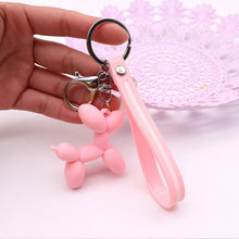 Load image into Gallery viewer, Balloon Poodle Love Keychains-Accessories-Accessories, Dogs, Keychain, Poodle-Pink-Color Stripe-12