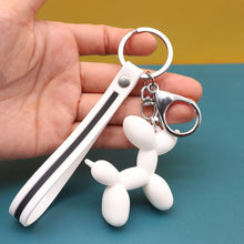 Load image into Gallery viewer, Balloon Poodle Love Keychains-Accessories-Accessories, Dogs, Keychain, Poodle-White-Color Stripe-15