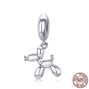 Balloon Poodle Love Silver PendantDog Themed Jewellery