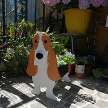 Load image into Gallery viewer, Image of a super cute Basset Hound flower pot in the most adorable 3D Basset Hound design