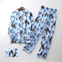 Load image into Gallery viewer, Basset Hound Love Women’s Cotton Pajamas-Apparel-Apparel, Basset Hound, Dogs, Pajamas-16