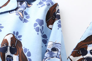 Basset Hound Love Women’s Cotton Pajamas-Apparel-Apparel, Basset Hound, Dogs, Pajamas-8