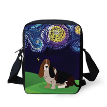 Load image into Gallery viewer, Image of a basset hound messenger bag