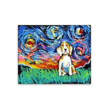 Load image into Gallery viewer, Basset Hound Under the Night Sky Canvas Print Poster-Home Decor-Basset Hound, Dogs, Home Decor, Poster-28x36-English Foxhound / Harrier-10