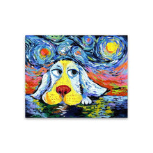 Load image into Gallery viewer, Basset Hound Under the Night Sky Canvas Print Poster-Home Decor-Basset Hound, Dogs, Home Decor, Poster-24x32-Labrador-12