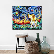 Load image into Gallery viewer, Basset Hound Under the Night Sky Canvas Print Poster-Home Decor-Basset Hound, Dogs, Home Decor, Poster-3