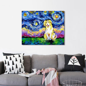 Basset Hound Under the Night Sky Canvas Print Poster-Home Decor-Basset Hound, Dogs, Home Decor, Poster-6