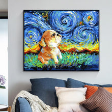 Load image into Gallery viewer, Basset Hound Under the Night Sky Canvas Print Poster-Home Decor-Basset Hound, Dogs, Home Decor, Poster-8