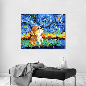 Basset Hound Under the Night Sky Canvas Print Poster-Home Decor-Basset Hound, Dogs, Home Decor, Poster-9