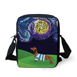 Basset Hound Under the Night Sky Messenger Bag-Accessories-Accessories, Bags, Basset Hound, Dogs-Dachshund-11