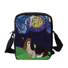 Load image into Gallery viewer, Image of a basset hound messenger bag on a white background