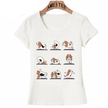 Load image into Gallery viewer, Basset Hound Yoga Womens T Shirt-Apparel-Apparel, Basset Hound, Dogs, T Shirt, Z1-2