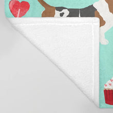 Load image into Gallery viewer, Basset Hounds and Cupcakes Love Throw Blanket-Home Decor-Basset Hound, Blankets, Dogs, Home Decor-3