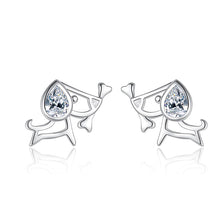 Load image into Gallery viewer, Image of two super cute Beagle earrings made of silver on a white background