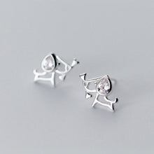 Load image into Gallery viewer, Image of two Beagle earrings made of silver - side view