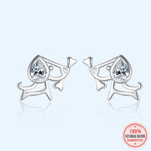 Load image into Gallery viewer, Image of two super cute Beagle earrings made of silver