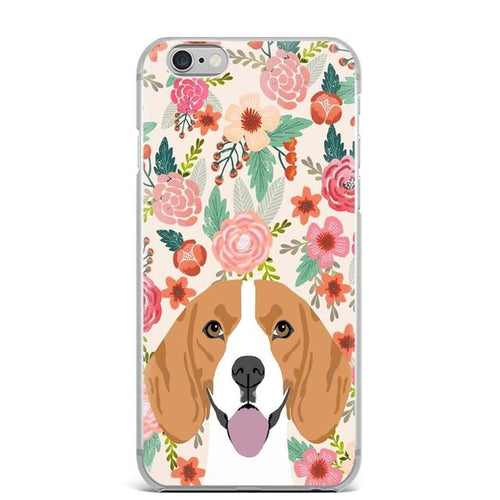 Image of Beagle iphone case in Beagle in Bloom design