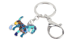 Image of beagle key chain in the color blue