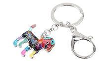 Load image into Gallery viewer, Image of beagle key chain in the color blue-red
