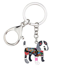 Load image into Gallery viewer, Image of beagle keychain in the color white-black