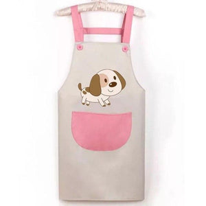 Beagle Love Kitchen ApronHome DecorWhite with Pink Pocket