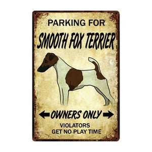 Beagle Love Reserved Parking Sign BoardCarSmooth Fox TerrierOne Size