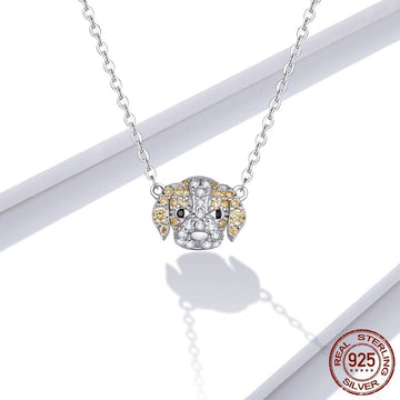 Beagle Love Studded Silver NecklaceDog Themed Jewellery
