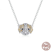Beagle Love Studded Silver NecklaceDog Themed Jewellery