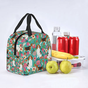 Image of an insulated Beagle lunch bag in bloom design
