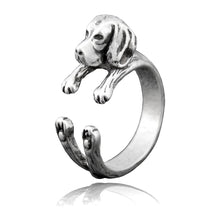 Load image into Gallery viewer, Image of Beagle wrap ring in the color silver