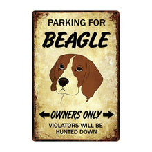 Load image into Gallery viewer, Image of a hilarious parking Beagle signboard