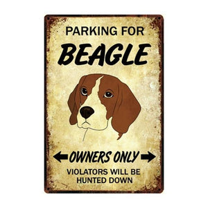 Image of a hilarious parking Beagle signboard