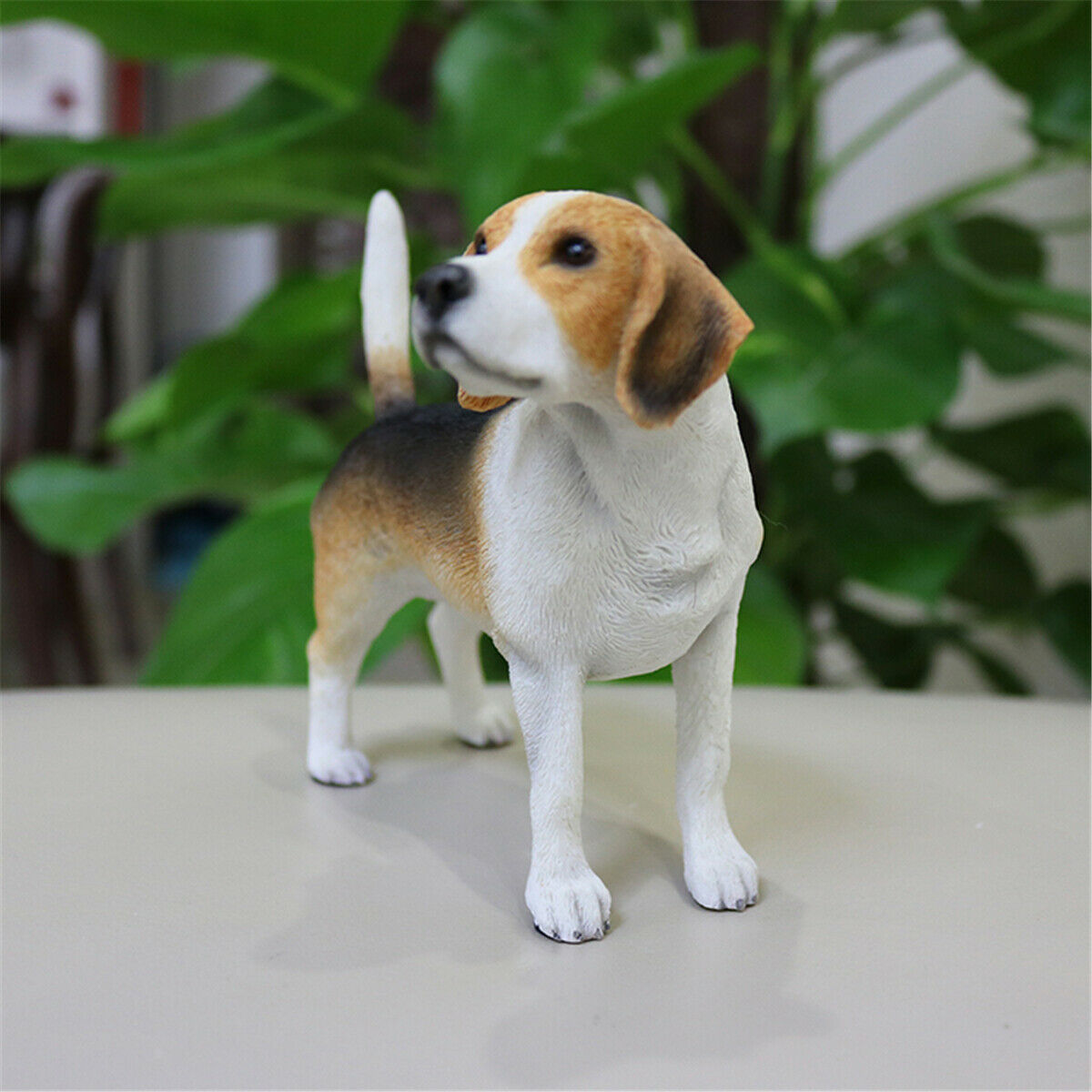 Dog sculpture black and white, dog figurine realistic, dog lover good pet memorial beagle dog size 14 cm height pet lover gift collectors item