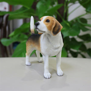 Image of a realistic and lifelike Beagle statue - side facing