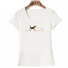 Load image into Gallery viewer, Image of a beagle t-shirt in beagle with heartbeat design