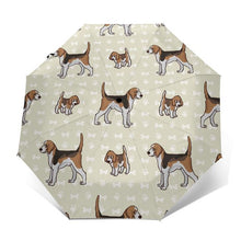 Load image into Gallery viewer, Image of an outside print of an automatic Beagle umbrella