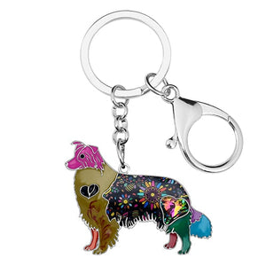 Beautiful Border Collie Love Enamel Keychains-Accessories-Accessories, Border Collie, Dogs, Keychain-Multicolor-3
